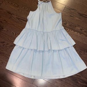 NWT Gap girl’s criss cross spaghetti strap soft jean dress.